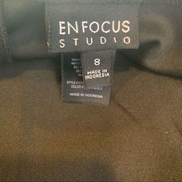 Enfocus Studio Black Floral A Line Dress Size 8 - Picture 9 of 9